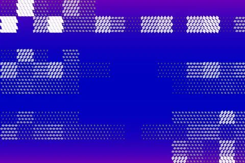 Illustration with mosaic pattern. Blue and purple gradient background. Stock Illustration