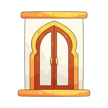 Illustration of mosque door Illustrazione stock