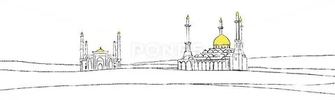 Illustration of mosque Stock Photos