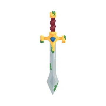 Illustration of mossy ancient sword Stock-Illustration