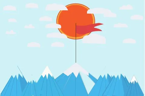 Illustration of a mountain landscape Stock Illustration