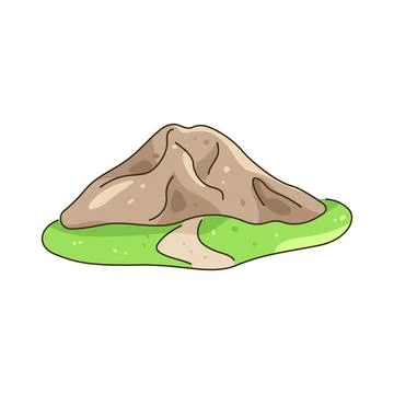 Illustration of mountain with a path イラスト素材