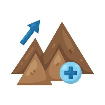 Illustration of Mountain with plus Illustrazione stock