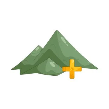 Illustration of Mountain with plus sign 스톡 일러스트