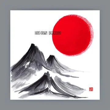 Illustration with mountains Stock-Illustration