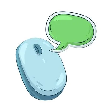 Illustration of mouse with speech bubble Stock Illustration