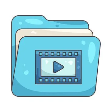 Illustration of movie folder 库存插图
