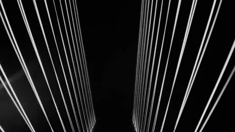 Illustration of moving Parallel white lines and black and white with night, symm Stock Footage 229627661