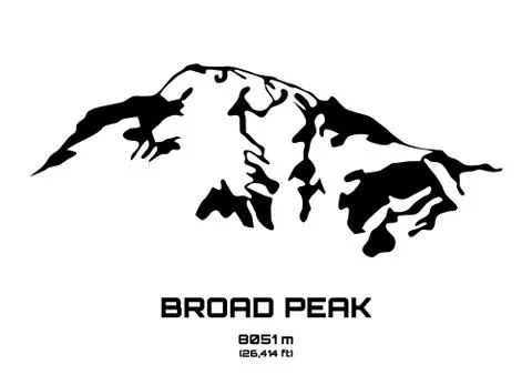 Illustration of mt. Broad Peak Stock Illustration