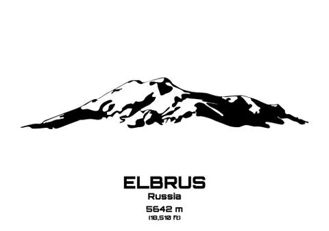 Illustration of mt. elbrus Stock Illustration