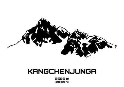 Illustration of mt. Kangchenjunga Stock Illustration