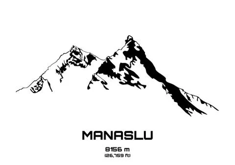 Illustration of mt. Manaslu Stock Illustration