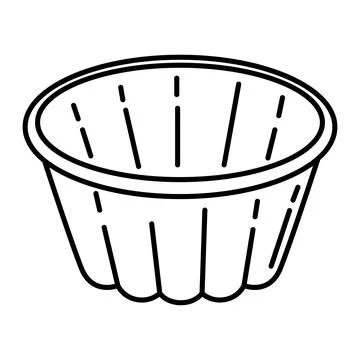 Illustration of muffin tin. Stylized bakery object for cooking recipe and menu. Stock Illustration