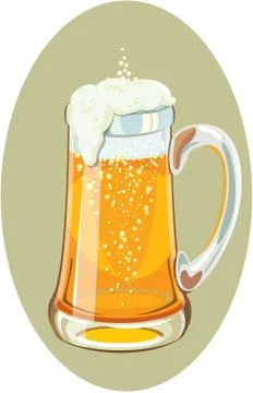 Illustration of a mug full of cold beer Stock Illustration