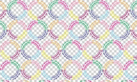 Illustration of a multi-colored ring pattern fabric Illustrazione stock