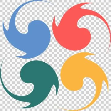 Illustration of multicolored curved patterns Stock Illustration