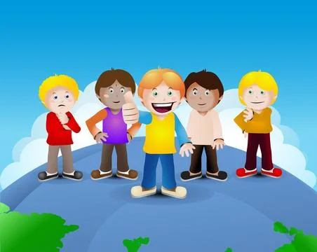 Illustration of a multicultural children be a different and the best concept Stock Illustration