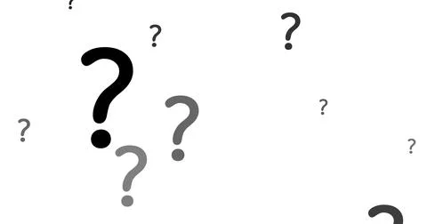 Illustration of multiple black and grey question marks on white background Stock Illustration
