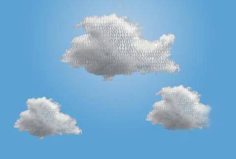 Illustration of multiple computing clouds Stock Illustration