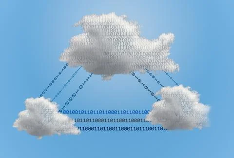 Illustration of multiple computing clouds Stock Illustration