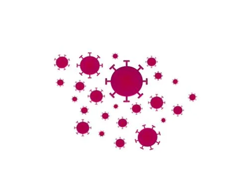 Illustration of multiple coronavirus cells Stock Illustration