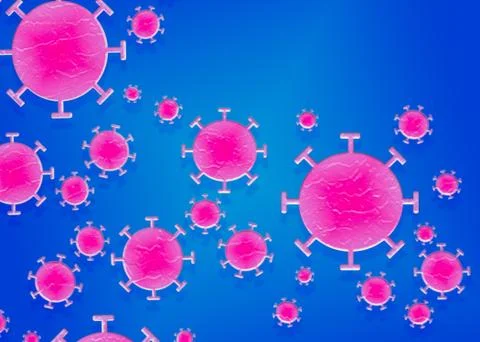 Illustration of multiple coronavirus cells Stock Illustration