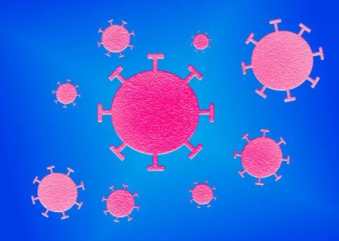 Illustration of multiple coronavirus cells Stock Illustration