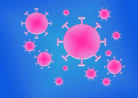 Illustration of multiple coronavirus cells Stock Illustration