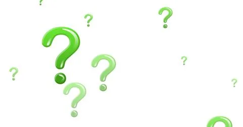 Illustration of multiple green question marks on white background Stock Illustration