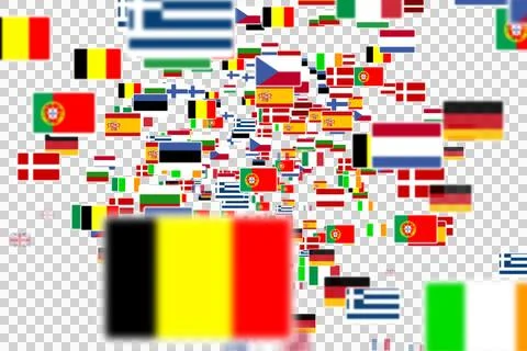 Illustration of multiple layers of national flags Stock Photos