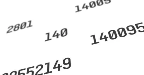 Illustration of multiple numbers against white background, copy space Stock Illustration
