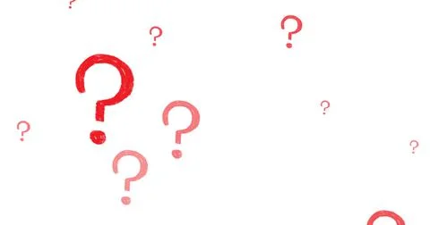 Illustration of multiple red question marks on white background Stock Illustration