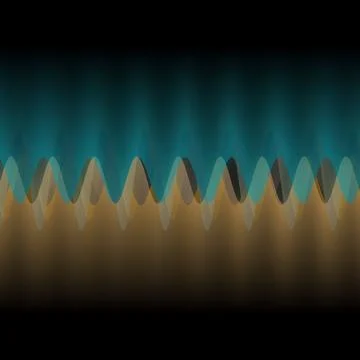 Illustration of multiple waves oscillating or overlapping by many small Digital Stockillustratie