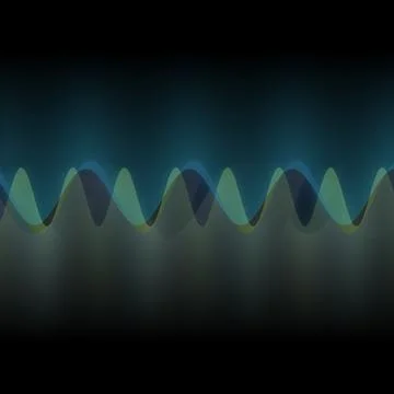 Illustration of multiple waves oscillating or overlapping by many small Digital Illustrazione stock