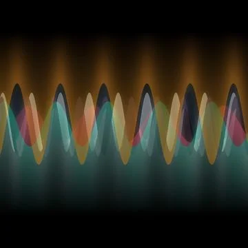 Illustration of multiple waves oscillating or overlapping by many small Digital Stockillustratie