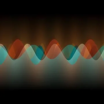 Illustration of multiple waves oscillating or overlapping by many small Digital Illustrazione stock