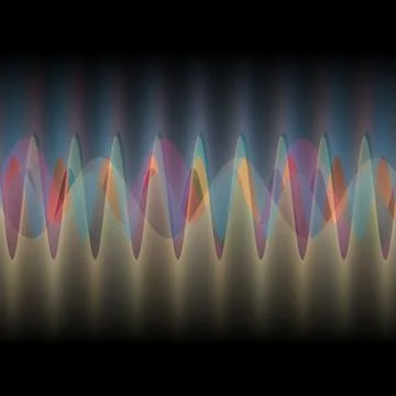 Illustration of multiple waves oscillating or overlapping by many small Digital Illustrazione stock