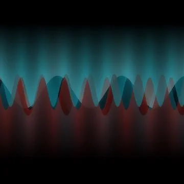 Illustration of multiple waves oscillating or overlapping by many small Digital 库存插图