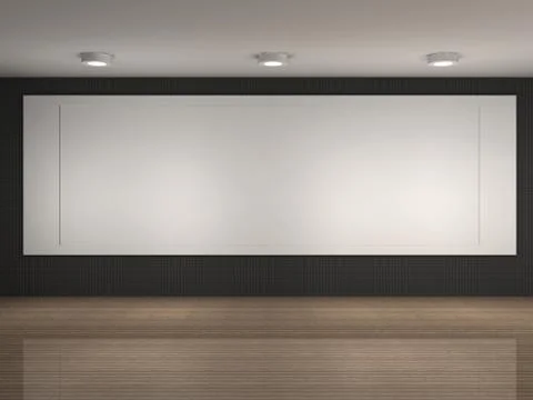Illustration of a museum with big frame Stock Illustration