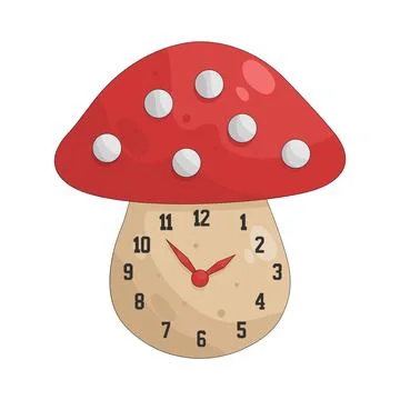 Illustration of mushroom clock Stock Illustration