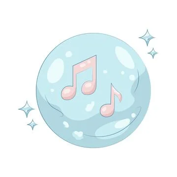 Illustration of music note in the bubble Stock Illustration