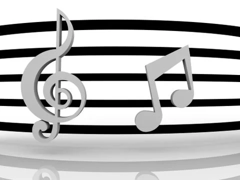 Illustration of a music theme with notes Stock Illustration