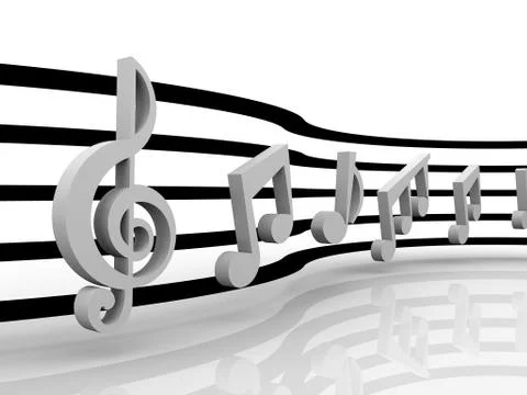 Illustration of a music theme with notes Stock Illustration