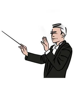 Illustration of a musical conductor Stock Illustration