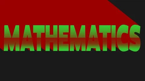 Illustration with the name Mathematics in solid dark grey. Stock Illustration