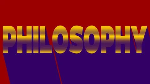 Illustration with the name Philosophy in solid red. Иллюстрация