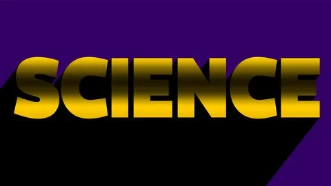 Illustration with the name science in solid violet. Stock Illustration