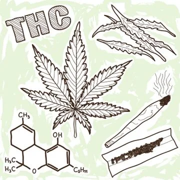 Illustration of narcotics - marijuana Stock Illustration