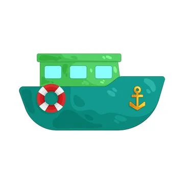 Illustration of navy ship Stock-Illustration