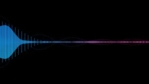 An illustration of neon colored waveform Stock Illustration